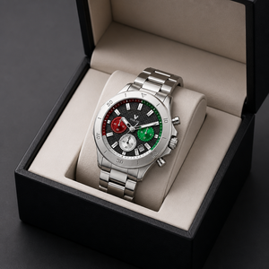 Montre-bracelet analogique à quartz pour homme en alliage d'acier inoxydable 47 mm, étanche, avec chronographe et affichage de la date, idéale pour les affaires - Product Image 3
