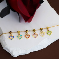 Dijes de Lujo de Acero Inoxidable 316L 18K, Dijes de Corazón Personalizados para la Fabricación de Joyas al por Mayor