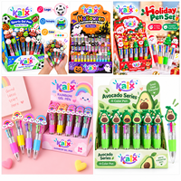 Pulpen Gel Plastik Multicolor Kartun Kreatif KAIX 0.5mm Pulpen Gel Ballpoint Capybara O.5 Biru untuk Anak-anak