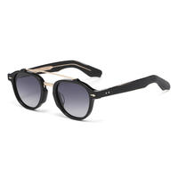 Lunettes de soleil en acétate, style rétro steampunk de haute qualité, verres polarisés UV400 avec branches en CP et verres TAC, logo personnalisé, UV, minimum 1 pièce
