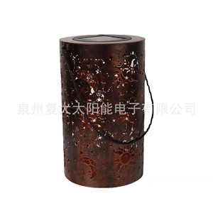 Solar Iron Lantern Led Hollow Out Daisy Moon Sun Willow <b>Tree</b> Decorative <b>Light</b> Portable Hanging Outdoor Garden Lighting - Product Image 5