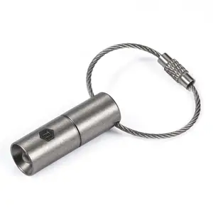 KeyUnity KF00 티타늄 미니 키 체인 LED 손전등, 15 루멘 방수 전기 토치 라이트 휴대용 크기 단일 모드 Ca