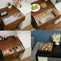 Ensemble d'organisateurs de tiroirs de bureau en PET transparent et boîte de rangement multifonctionnelle pour la cuisine, pour bijoux et articles ménagers