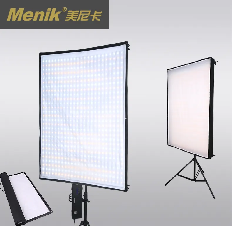 Menik 300Wフォトスタジオ2色大型フレキシブルLED写真ライトビデオライト防水DMX/APPコントロール付き