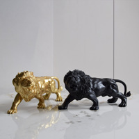 Sculptures de lions en résine de qualité, statues d'animaux moulées à la main pour hall d'hôtel, cadeaux d'entreprise personnalisés en gros, décoration d'effet OEM