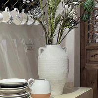 Vases antiques en détresse pour fleurs, décor à la maison, vase écologique en fibre d'argile, vase de table de style rustique