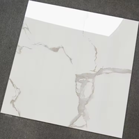 Carrelage en porcelaine blanc veiné poli, effet marbre, 800*800mm, facile à nettoyer, imperméable, pour intérieur, maison, villa, salon