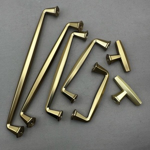 Zinc alloy retro simple drawer <b>cabinet</b> door handle champagne copper <b>cabinet</b> door electroplating installation solid hand - Product Image 5