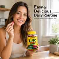 Gummies au Zinc 30 mg par Portion Saveur Baies Mixtes OEM Personnalisé Marque Privée Supplément Qualité Supérieure Atelier Propre 60 Gummies