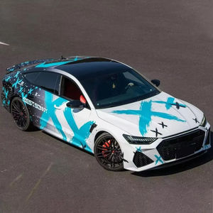 Vinilo para Automóviles NIKO con Diseño Personalizado que Cambia de Color, Vinilo Gráfico Brillante de 3 Capas para Automóviles, Vinilo para Automóviles con Dibujos Animados en Color Blanco y Azul - Product Image 3