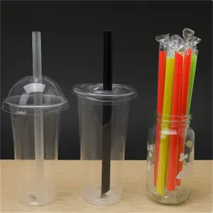 Cannucce di plastica usa e getta per cannucce in PP fantasia per tè al latte e tè