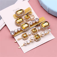 Corée doux Barrettes strass Haarklammer mignon Vintage cristal fantaisie pinces à cheveux mode cristal perle fille cheveux accessoires