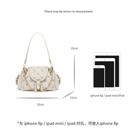 Tas Selempang Wanita Niche Luxury 2026 Vintage Monogram, Tas Sadel dengan Gesper dan Tutup, Tali Ganda, Tas Selempang Wanita, OEM Custom