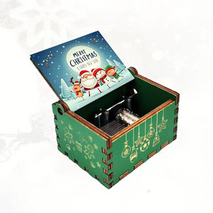 Carillon Natalizio Girevole in Legno Ecologico con Manovella, Personalizzabile con Logo, Consegna Rapida, Disponibile in Magazzino - Product Image 3