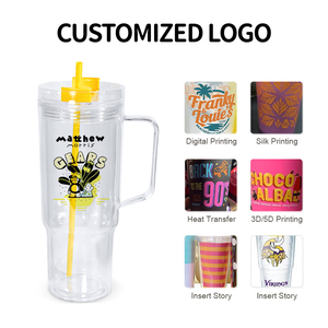 Copo Térmico Personalizado de 40oz com Parede Dupla, Tipo Globo de Neve, Livre de BPA, com Canudo de Plástico, Copo de Viagem Reutilizável com Tampa e Alça, Design de Desenho Animado Fofo - Product Image 6