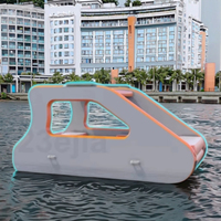 Bateau de pêche rond gonflable de luxe avec moteurs électriques pour les sports nautiques et les loisirs en plein air, similaire à un jet-ski