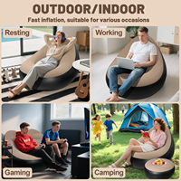 Fauteuil gonflable pour adulte avec repose-pieds, siège gonflable portable pour salon, chambre, terrasse et détente