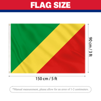 Drapeau personnalisé de la République du Congo, 3x5 pieds, en polyester, résistant aux plis, durable, production personnalisée