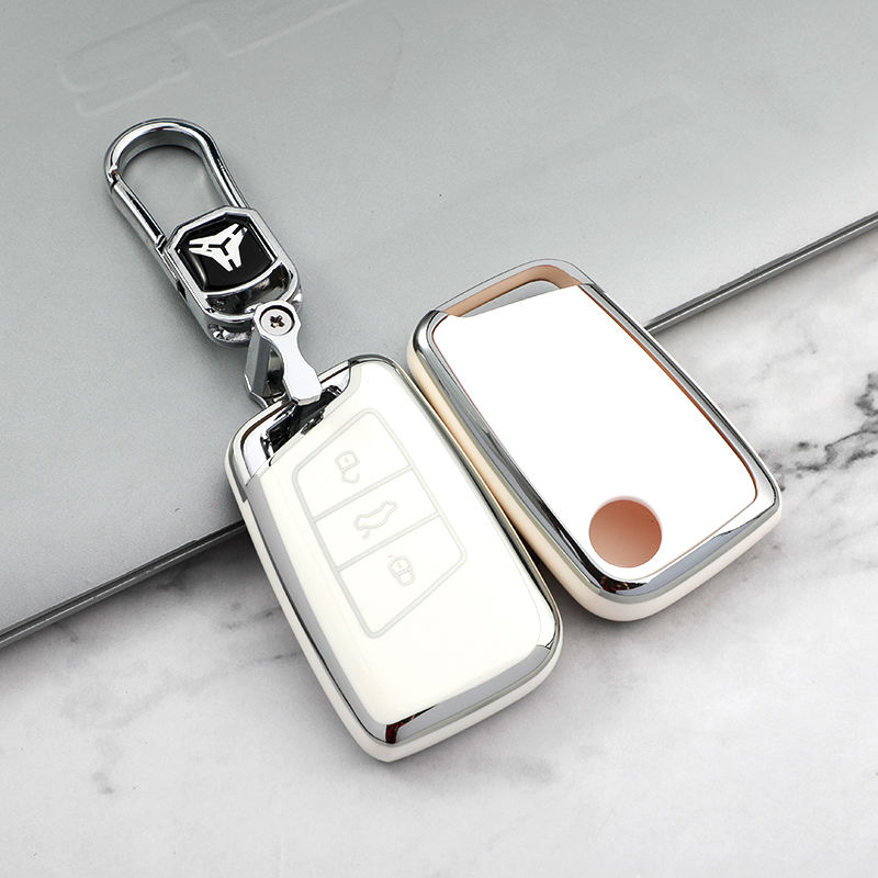 White + Key Ring
