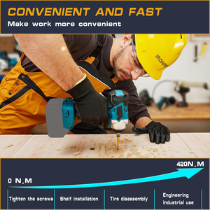 Clé à chocs <span class=keywords><strong>électrique</strong></span> <span class=keywords><strong>sans</strong></span> <span class=keywords><strong>fil</strong></span> de qualité industrielle, idéale pour les chantiers de construction et les ateliers de réparation automobile - Product Image 4