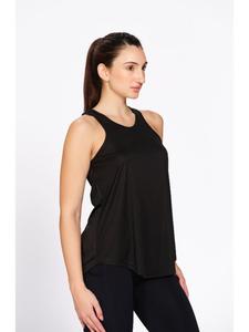 Women's Polyester <b>Racer</b> <b>Back</b> Workout Tank <b>Top</b> Munns & Mars Solid Sleeveless Activewear Shirt with Full Coverage Silhouette Curve - Product Image 4