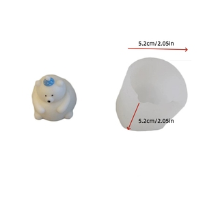 แม่พิมพ์<span class=keywords><strong>เทียน</strong></span><span class=keywords><strong>หอม</strong></span>รูปหมีขนาดเล็กพร้อมฝาปิด สไตล์เกาหลี ตกแต่งสวยงามแบบอินสตาแกรม แม่พิมพ์ซิลิโคนสำหรับอบเค้ก - Product Image 3