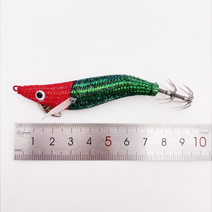2.2 #   Leurre lumineux en bois pour crevettes et calmars 90mm 8g, avec hameçon japonais, Egi lumineux pour la pêche en mer de seiches et calamars, matériel de pêche en bateau - Product Image 3