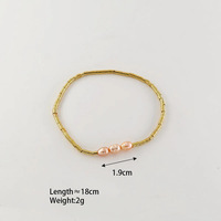 Bracelets en acier inoxydable et plaqués or PVD faits à la main, avec des perles de perles d'eau douce naturelles, ensembles de bracelets pour femmes