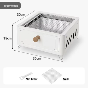 Portable Square Charcoal BBQ <strong>Grill</strong> Household Outdoor Barbecue Rack <strong>Fireside</strong> Tea-Brewing Roasting Stove Camping Skewer Tea <strong>Grill</strong> - Product Image 6