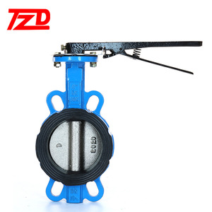 Tzd Tangzheng Handle Operated Wafer Butterfly Valve D71X 10 16Q Dn100 Epdm Rubber Cast Iron Two Way Soft <b>Seal</b> - Product Image 3