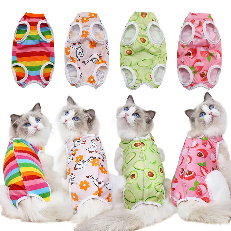 Hot Selling Wholesale 5 Colors Cat Surgery Clothes for Recovery Soft Cozy Cat Sanitary Clothes Cat Recovery Suit