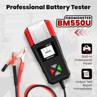 Testeur de batterie de voiture BM550 Ultra 5-12V 100-2000CCA Testeur de charge de batterie au plomb-acide avec outils de diagnostic OBD2 avec imprimante intégrée