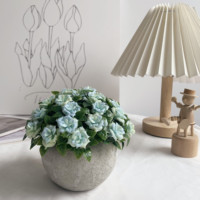 Bonsái pequeño en maceta Artificial Mini planta interior planta de plástico eucalipto planta verde para decoración del hogar