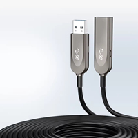 Cable de Extensión USB 3.0 de Fibra Óptica Activa, PVC, 100M, Macho a Hembra, Transferencia de Datos de 5Gbps para Cámara