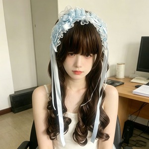 New princess-style lace <b>bow</b> heavy-duty headband for women, cute and sweet Lolita accessories, hair <b>clips</b>, head ornaments - Product Image 2