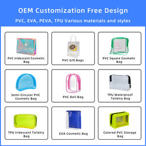 Bolsa de Maquillaje Portátil de PU de Diseño, Bolsa de Cosméticos <span class=keywords><strong>Transparente</strong></span> Impermeable, Bolsa de Almacenamiento de Artículos de Aseo de Viaje Multiusos de Gran Capacidad - Product Image 3