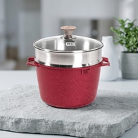 MGC Marmites à soupe et à bouillon en métal de qualité supérieure 24/28cm revêtement antiadhésif en marbre moulé sous pression à fond d'induction