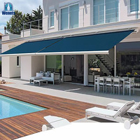 Auvent électrique rétractable auvent à cassette motorisé extérieur avec lumière led pour patio balcon