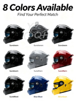Casque de moto modulaire à double visière, coque en ABS, casque intégral rabattable