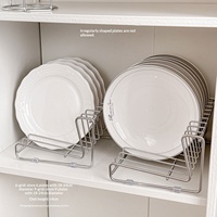 Étagère de rangement de cuisine ronde moderne en acier inoxydable 304 robuste pour égouttoir à assiettes, plateau à vaisselle, petit design de câble-organisateur