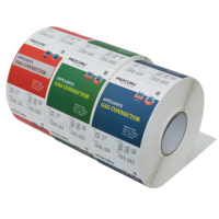 Autocollants pour produits en rouleau adhésif, vente en gros, logo personnalisé, imperméable, OEM, impression chimique UV, logo personnalisé, formes personnalisées