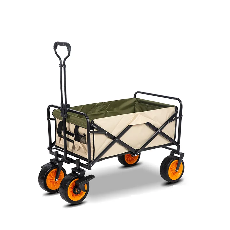 Steel Frame outdoor trolley Universal Wheels foldable Outdoor Activities Folding Garden Cart Camping Mover Wagon