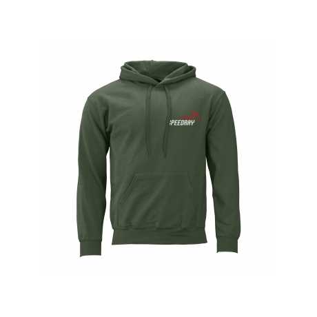 Men's Classic Fruit Hooded Sweater Anti-Wrinkle Anti-Shrink Zipper-Up Style with 3D Embroidery Screen Printed in Charcoal Color