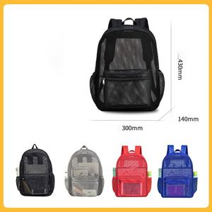 Fashionable <b>Lightweight</b> Durable Thick Mesh <b>Backpack</b> College Transparent Unisex Travel <b>Backpack</b> - Product Image 6