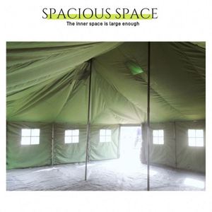 เต็นท์แคมป์ปิ้งกลางแจ้งขนาดใหญ่ใหม่ สำหรับสี่ฤดู สะดวกสบาย หรูหรา สำหรับ 20 คน หนึ่งห้องนอน ผ้าใบสีเขียวขี้ม้า กันน้ำ มาตรฐาน CE/ISO - Product Image 2