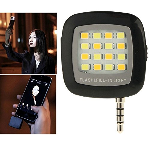 Portable Mini Smartphone LED Flash & Fill-Light 16 LED Flashlight for Selfie Shutter Sync Function