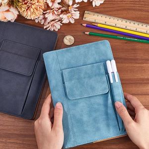 Protège-cahier portable A5 en cuir PU imperméable avec pochette pour stylo et pages intérieures réutilisables - Product Image 1