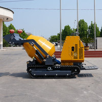 Service personnalisé : Mini-dumper portatif sur chenilles avec malaxeur à béton intégré pour les travaux de fondation de maisons rurales