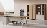 Nouveau bureau de direction modulaire en bois de luxe moderne, style panneau, montage facile, MDF durable, respectueux de l'environnement, bureau de direction en forme de L