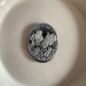 Énorme agate naturelle ovale Antique, 30x40mm, <span class=keywords><strong>bleu</strong></span> noir, fabrication de pendentif <span class=keywords><strong>camée</strong></span> sculpté pour dame élégante - Product Image 4